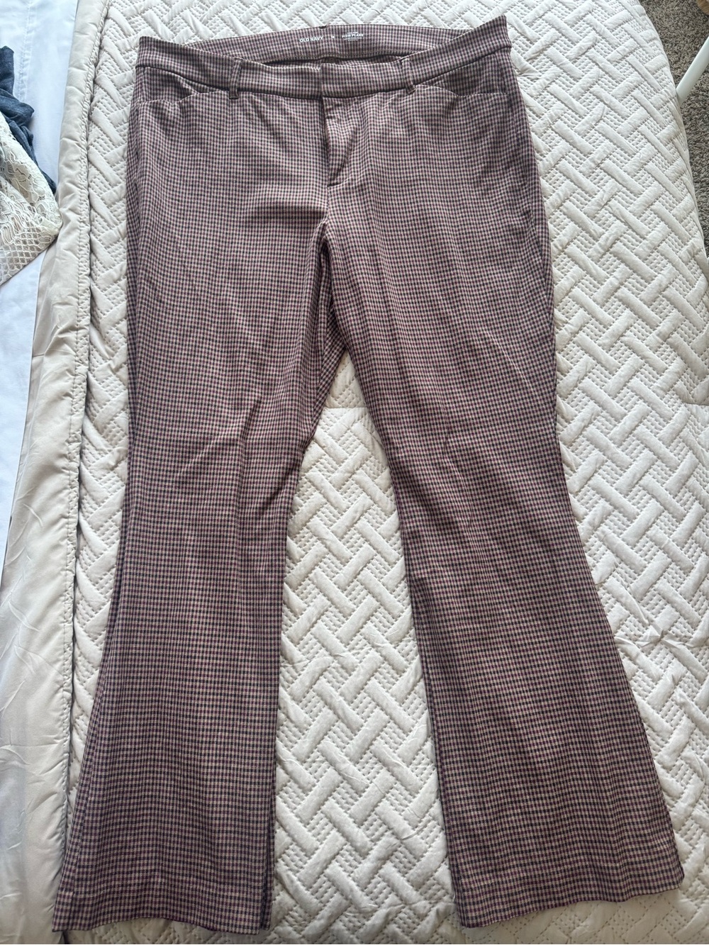 Old Navy Brown and Black Micro-Check Boot Cut Pants